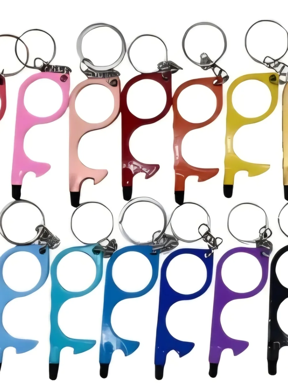 Colorful No-Touch Keychain Tool - Mixed Colors (40 Units)